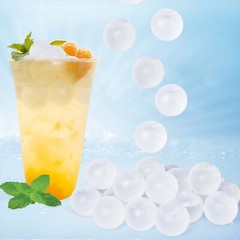 100 Pack Reusable Ice Cube for Drinks, Clear Round Shape Plastic ic… Fast Ship