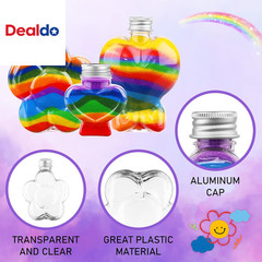 60Pcs Heart & Flower Shaped Plastic Bottles DIY Colored Sand Bottle Kit – Sand A