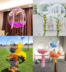 36″ Clear Bobo Bubble Balloons – 8 Pcs Large Transparent Reusable Party Decor