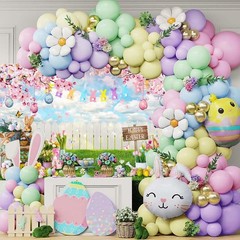 Mocsicka Happy Easter Backdrop Hello Spring Party 70.8 x 43.3 Inch, Pink