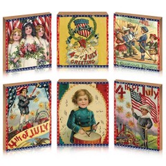 6 Pcs 4th of July Decor Vintage 250th Anniversary Patriotic Table Centerpieces