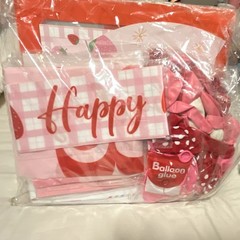 143pcs Birthday Balloon Arch Set Pink Red White Polka Dot Gingham Kids Party