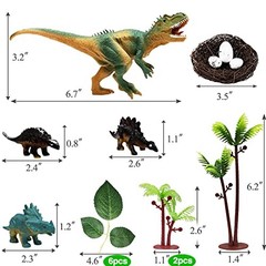 26 PCS Dinosaur Cake Toppers With Dinosaur Eggs Leaves Trees Cake Dinosaur-e