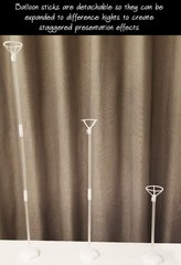 Clear Transparent Balloon Sticks and Stands 10pc set, holders, reusable ballo…