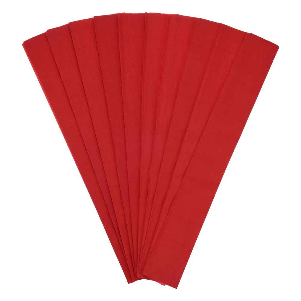 10Pack 3.3ft x 20 Inch/100 x 50cm Red Soft Wide Crepe Paper Streamer Sheet