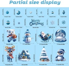 Christmas Window Clings 106Pcs, 2026 New Double Sided Blue