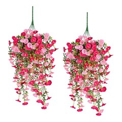 Silk Artificial Hanging Flower Vines Plant for Front Door Yard Decoration