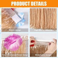 2 Pack Hawaiian Luau Grass Table Skirt, 9ft x 2.4ft Grass Party Decorations