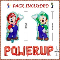 12 Pcs Super Mario Power Up 6 Year Balloon Brother Theme Birthday Decoration