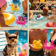 12 Pack Drink Floaties for Pool, Inflatable Drink Holder, Pool Drink Floats f…