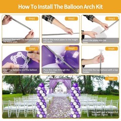 Balloon Column Stand Kit, Set of 2, 6.6ft Height Adjustable Column Kit, Metal…