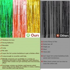 Luau Party Decorations – Tropical Streamers Backdrop Banner | Green Gold Rose