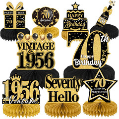 70Th Birthday Decorations Men – 9PCS Vintage 70Th Birthday Party Table Decoratio