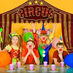 3 Pcs Carnival Party Decorations Halloween Awning Red and White Horror Style