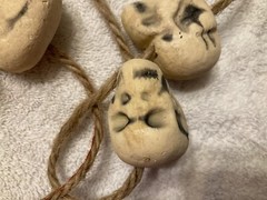 HANGING STRINGS OF SKULLS Halloween Party Decoration, Foam Skulls on Ropes.