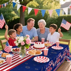 Vibrant 4th of July Table Decorations – 3 Patriotic Tablecloths (108 x 54 in)