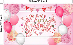 Baby Shower Party Backdrop Decorations, Large Durable Fabric Made Baby Shower Ba