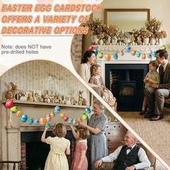 60 PCS Large Assorted Easter Egg Paper Cutouts Party Decoration 5/7/9 Inches