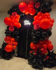 Red and Black Balloons Garland Arch Kit with Stars 200Pcs – 5 10 12 18 22inch…