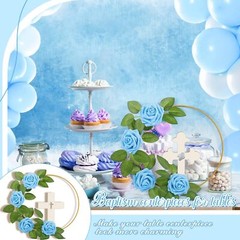 48 Pcs Baptism Centerpiece Decoration For Table 12 Wood Cross 12 Metal Floral Ho