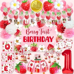 Berry First Birthday Decorations Set – Strawberry 1st Birthday Decorations Gi…