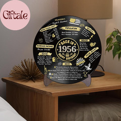 Vinyl Record 70Th Birthday Decoration, Gold 1956 Birthday Party Poster Sign with