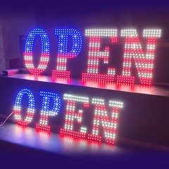 30″x10″ US Flag LED Open Sign Remote Ultra Bright Light Store Window Wall Plug