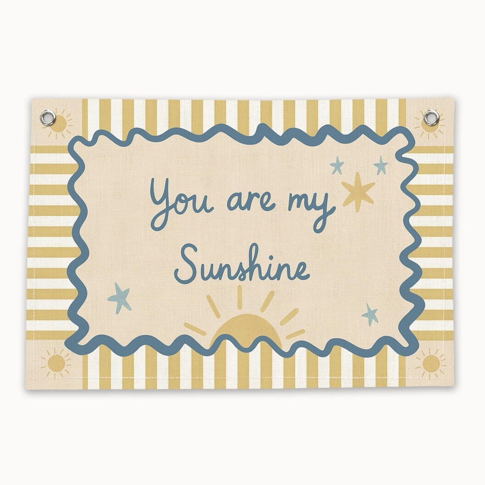 Boho Sunshine Nursery Decor, You Are My Sunshine Canvas Banner Wall Hanging, …
