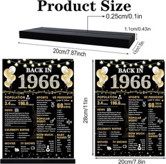 60Th Birthday Decorations Gift for Women Men, Black Gold Back in 1966 Poster Acr