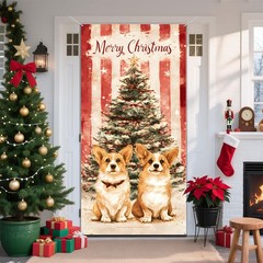 Christmas Front Door Decoration Set, Indoor Outdoor Holiday Porch Display wit…