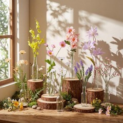 8 PCS Artificial Wildflowers Table Centerpiece Vases Silk Flower Arrangement