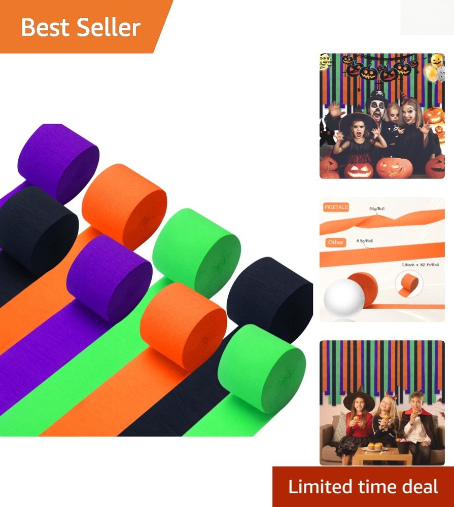 Versatile Crepe Paper Streamers – 8 Rolls, 656ft for Birthday & Holiday Events