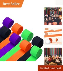 Versatile Crepe Paper Streamers – 8 Rolls, 656ft for Birthday & Holiday Events