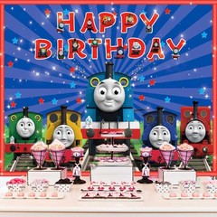 Thomas Train Party Decorations Backdrop Banner Poster Vinyl Birthday Gift