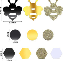 Bee Confetti, Bee Party Decorations, Baby Shower Decorations, Honey Bee Gold Bla