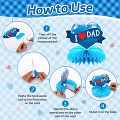 DTOFOOT 10 Pcs Father’s Day Decorations, Blue Double Sided Fathers Day Table …