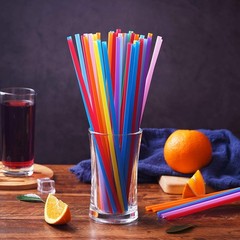 200 Pcs Colorful Plastic Long Disposable Drinking Straws. (0.23»diameter and…