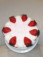 Strawberry Shortcake Birthday Pink Heart Vintage Buttercream Fake Cake Decor