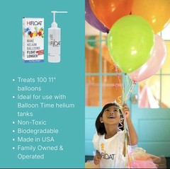 5X Balloon Treatment 16 oz Extends Float Time for Helium-Filled Latex Balloons.