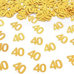 40th Happy Birthday Confetti Decorations Gold Glitter Number 40 Scatter