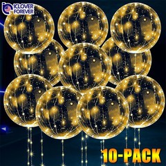 10PCS LED Light Up BOBO Balloons Decor w/ String Lights Birthday Wedding Party