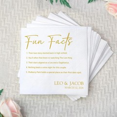 Personalized Wedding Napkins Fun Facts Reception Table Decor SATTNA0708