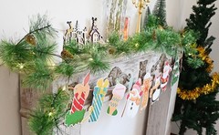 Remote Christmas Smokey Pine Garland with Lights 6.56FT Garlands with Timer 30