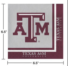 Texas A&M Party Kit for 8 Cups napkins, plates tablecover tailgate NCAA college