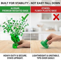 4 Pack St. Patrick’s Day Centerpieces – Green Foil Shamrock Spray Table Decor…