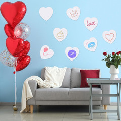 Mixteach 72 Pcs Large Heart Cutout White Paper Heart 6 Inch Heart Shape Die Cut
