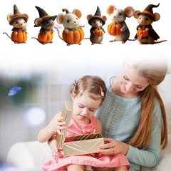 Handmade Wool Felt Mouse Figurine 2CUnique Halloween Gift Hot-