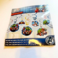 DesignWare Marvel Avengers Assemble Party Foil Swirl Decorations 12 Pack Ironman