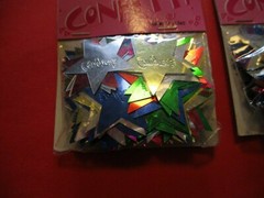 2 pk Multi Color Confetti Wedding Graduation -Multi color stars Stamped Congrats