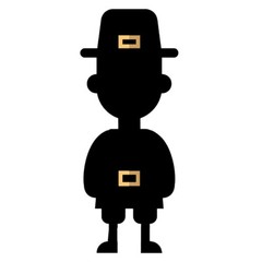 SS11167 Male Pilgrim Silhouette Cardboard Cutout Standee Standup